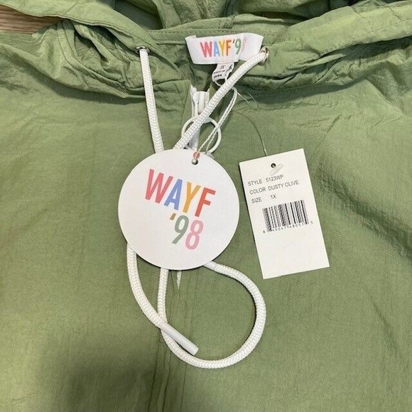 WAYF ’98 Johnny Popover Windbreaker With Front Pocket in Dusty Olive 1X NWT - Picture 6 of 8